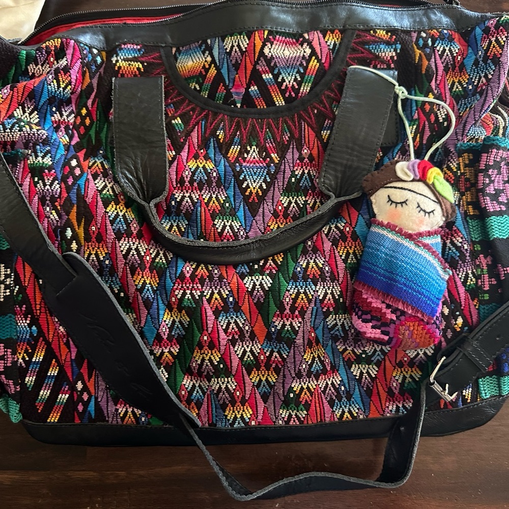 Nena & Co. Multicolor Handwoven Tote with Doll Charm